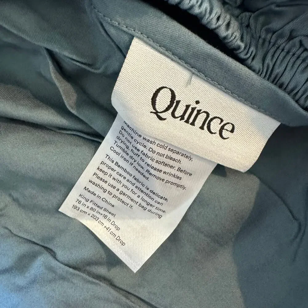 Quince Organic Bamboo Viscose Fitted Sheet Set Ocean King 3 Pc NWOT
